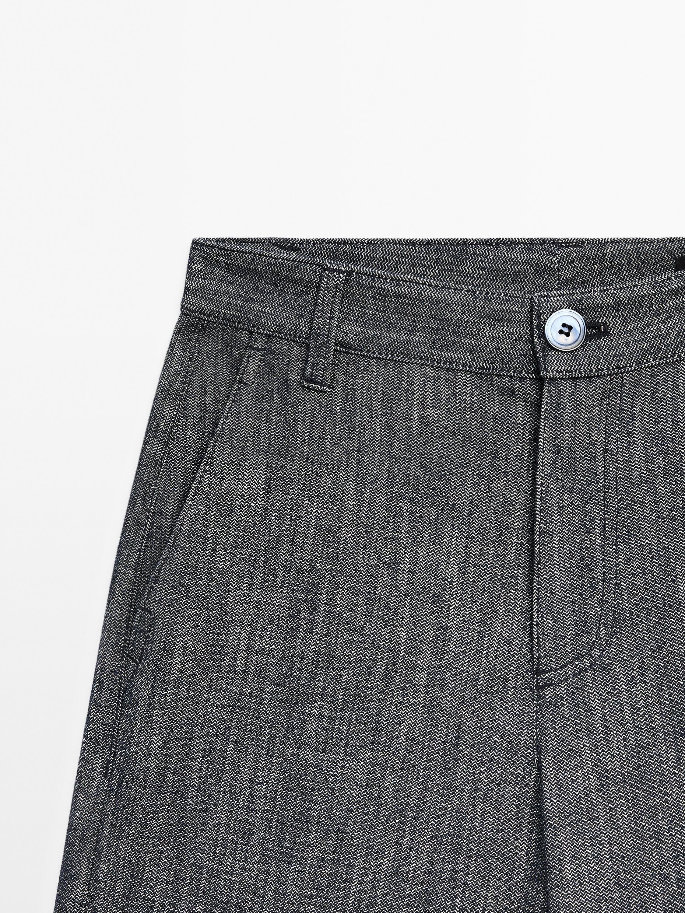 Mid-rise wide-leg trousers